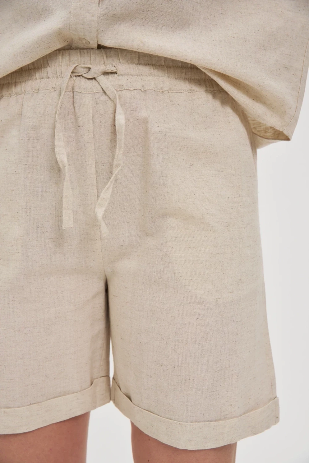 Marisse Beige Linen Shorts