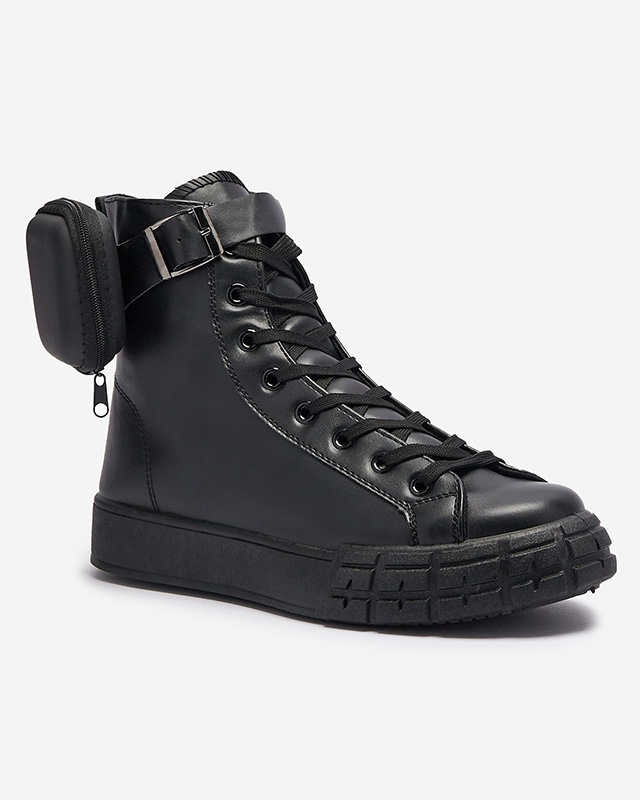 Resti Black women's sport shoes with pouch Efiffe- Footwear