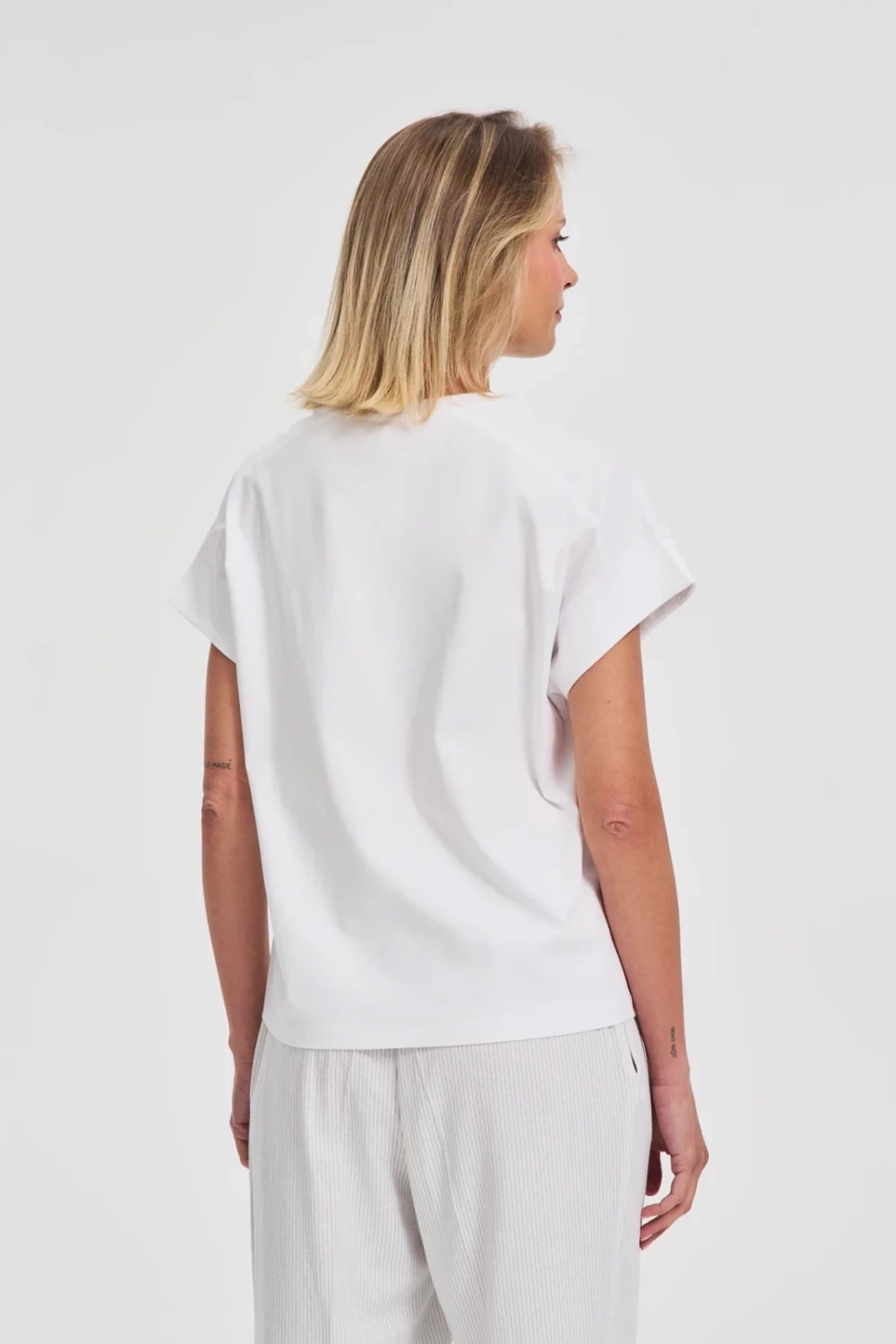Marisse White Printed Blouse