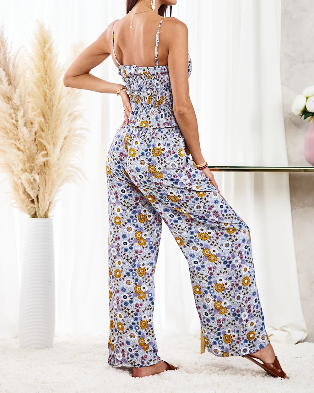 Resti Patterned women's set in blue