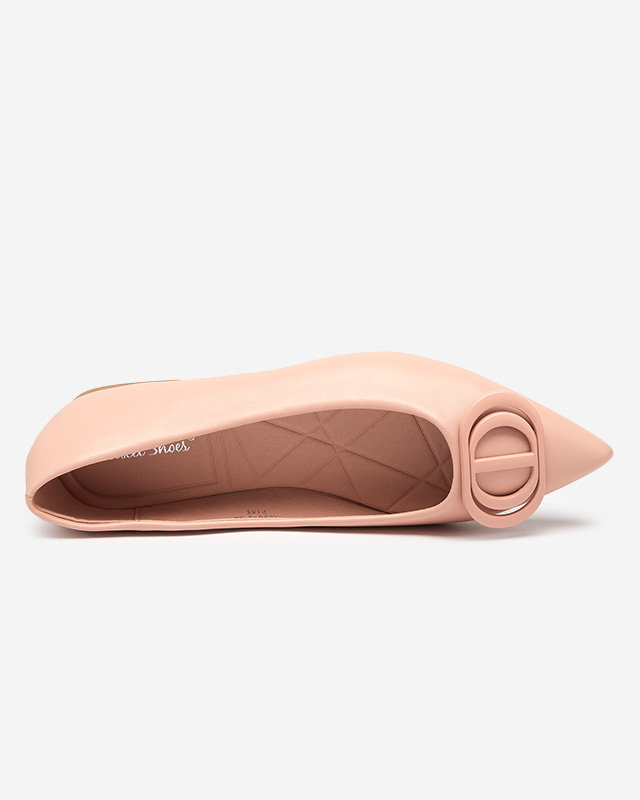 Resti Women&#039;s pink pointed ballerinas with an ornament on the toe Manico - Footwear