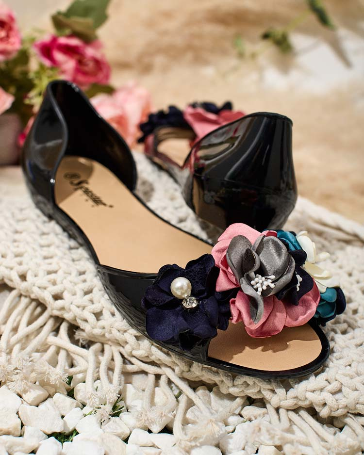 Resti Rubber ballerinas with flower Koddies