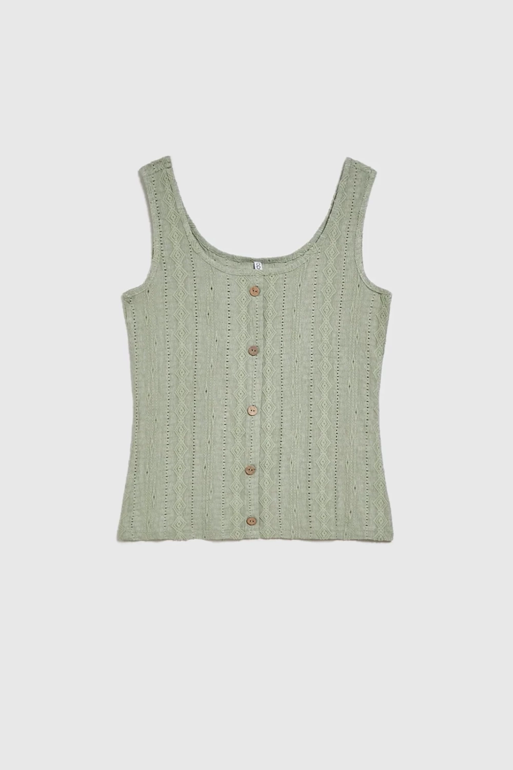 Marisse Olive Button Top