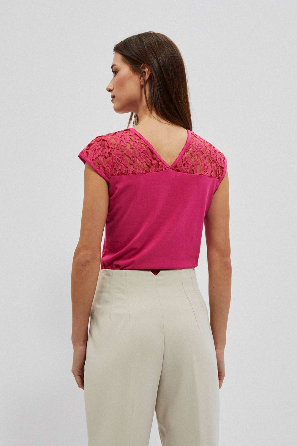 V-neck blouse with lace