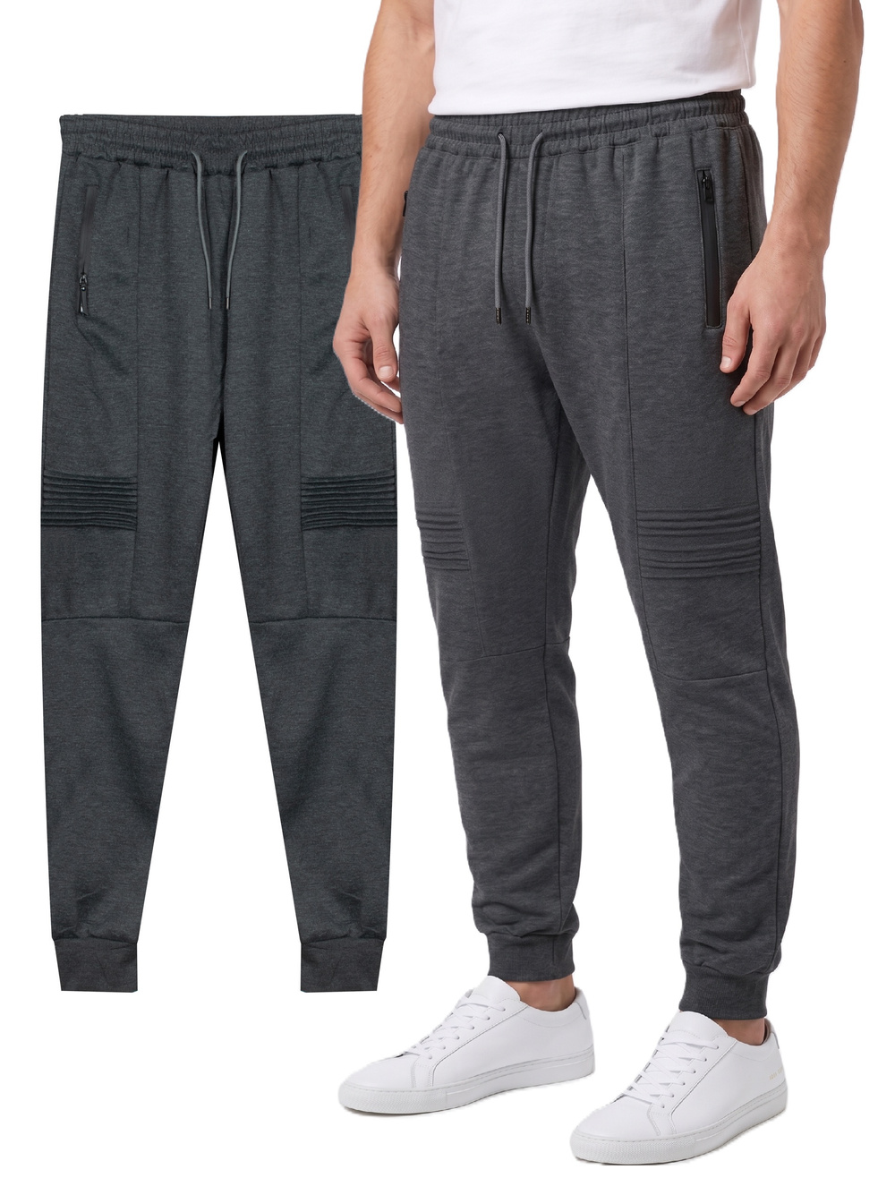 J.Style - Pantaloni de trening bărbătești, gri închis