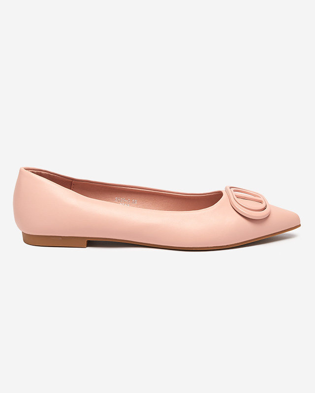 Resti Women&#039;s pink pointed ballerinas with an ornament on the toe Manico - Footwear