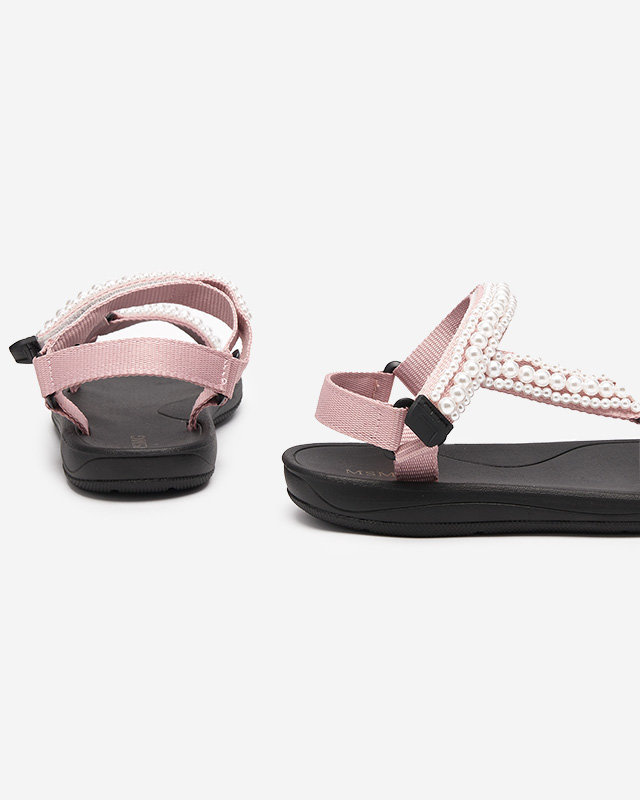 Resti Pink women&#039;s sports sandals with Dotiss pearls- Footwear