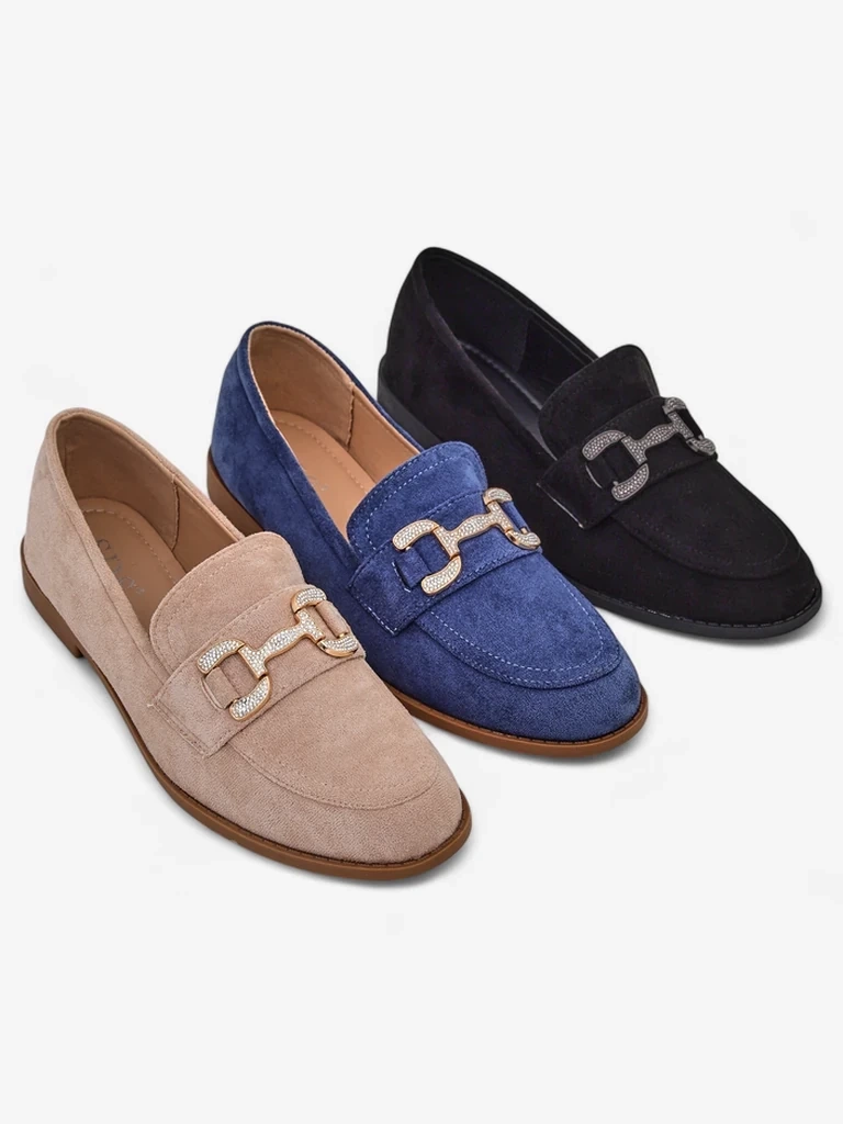 Resti Elegant women's loafers with a zirconia decoration Zante