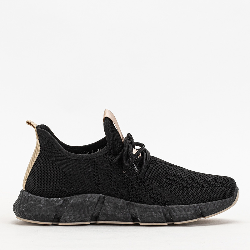Resti Black and beige women&#039;s sports shoes Bommgi - Footwear