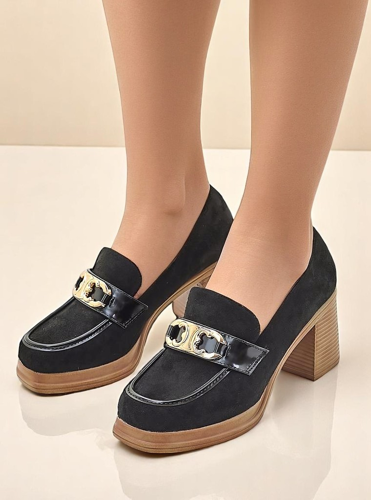 Resti Women's moccasins on a block heel Qeroy