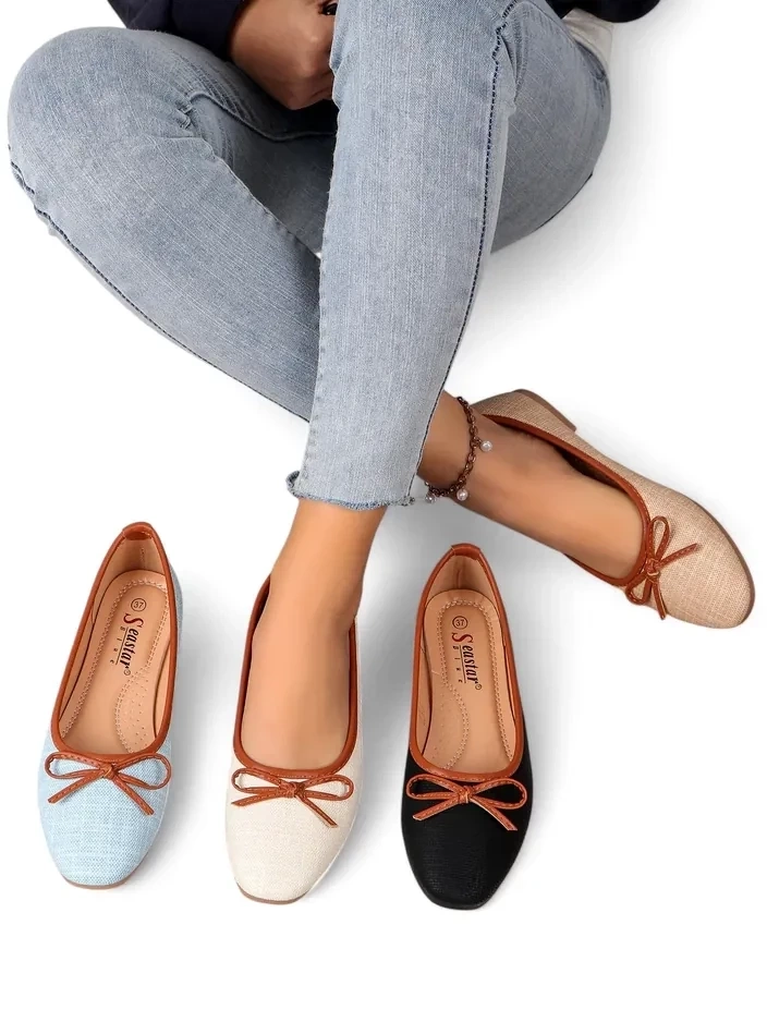 Resti Women&#039;s ballet flats with glitter and a bow Aramie