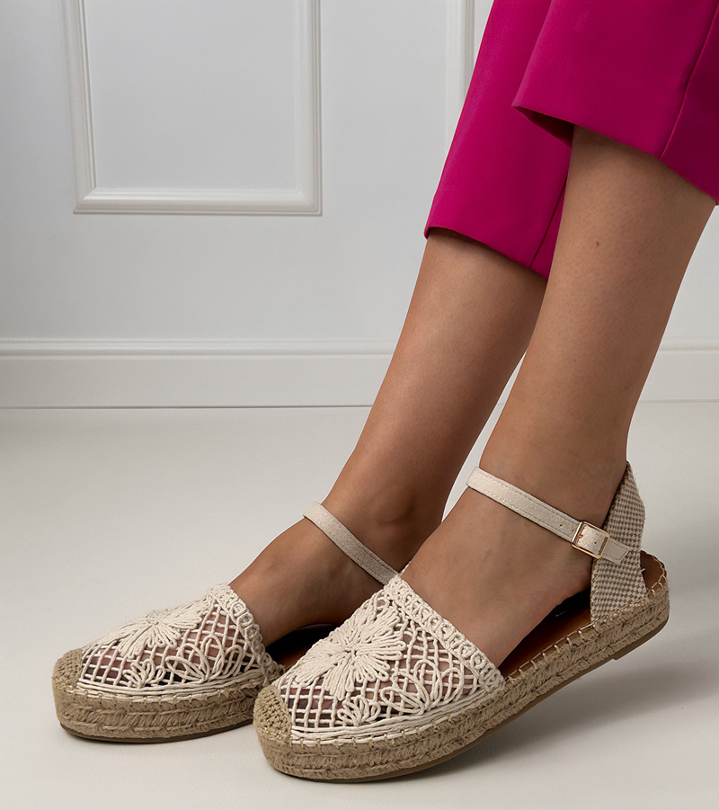 Gemre Sandale bej espadrile decupate Santos