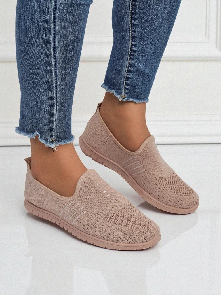 Resti Aelia women&#039;s pink fabric shoes, comfortable flat heel moccasins