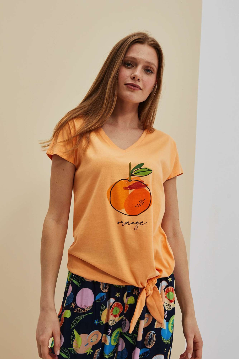 WOMEN'S T-SHIRT L-TS-4059 PEACH