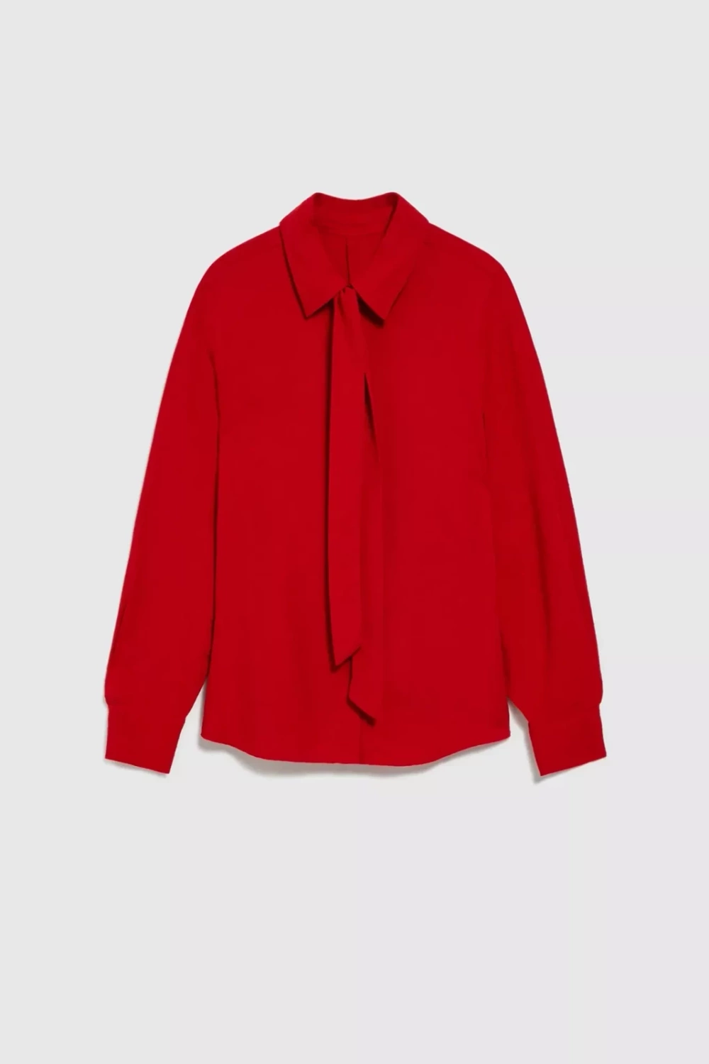 Marisse Red Tie-Neck Shirt