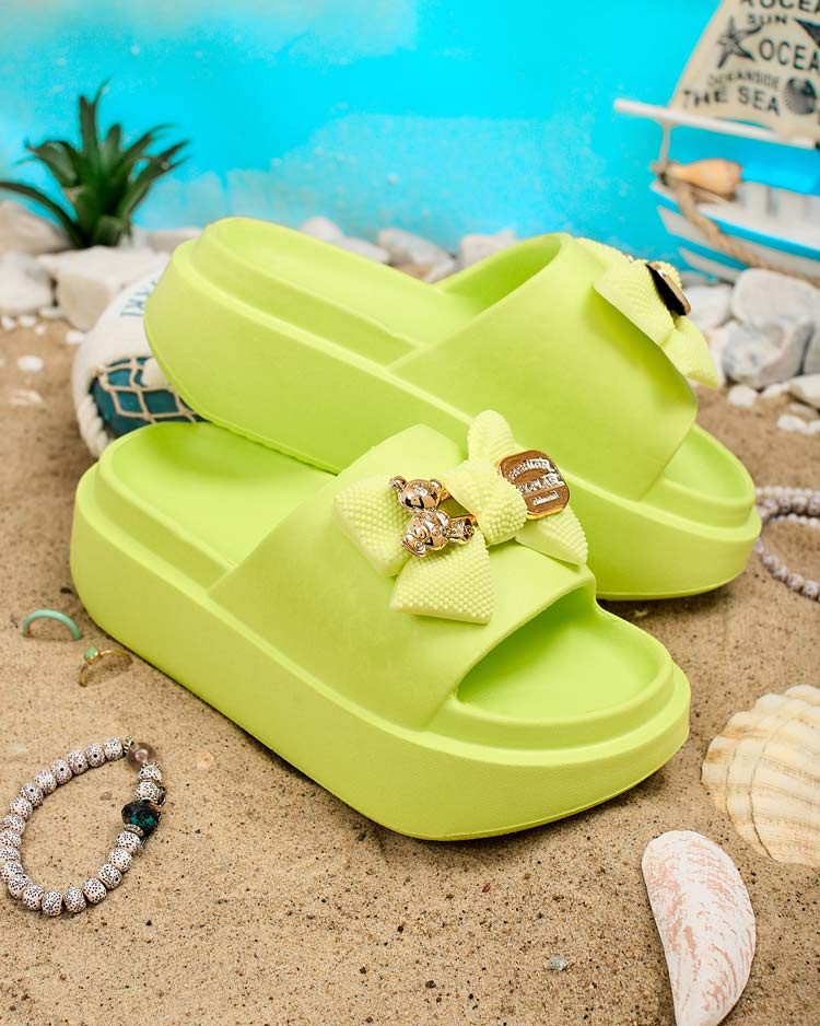 Resti Royalfashion Women&#039;s rubber flip-flops with decorative bow Nilm