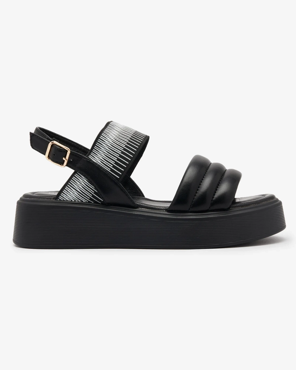 Resti Black women's sandals on a thicker sole Uvino- Footwear