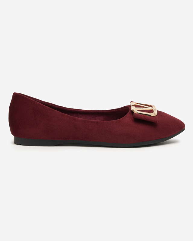 Resti Women&#039;s burgundy ballerinas with an ornament on the toe Cavo - Footwear