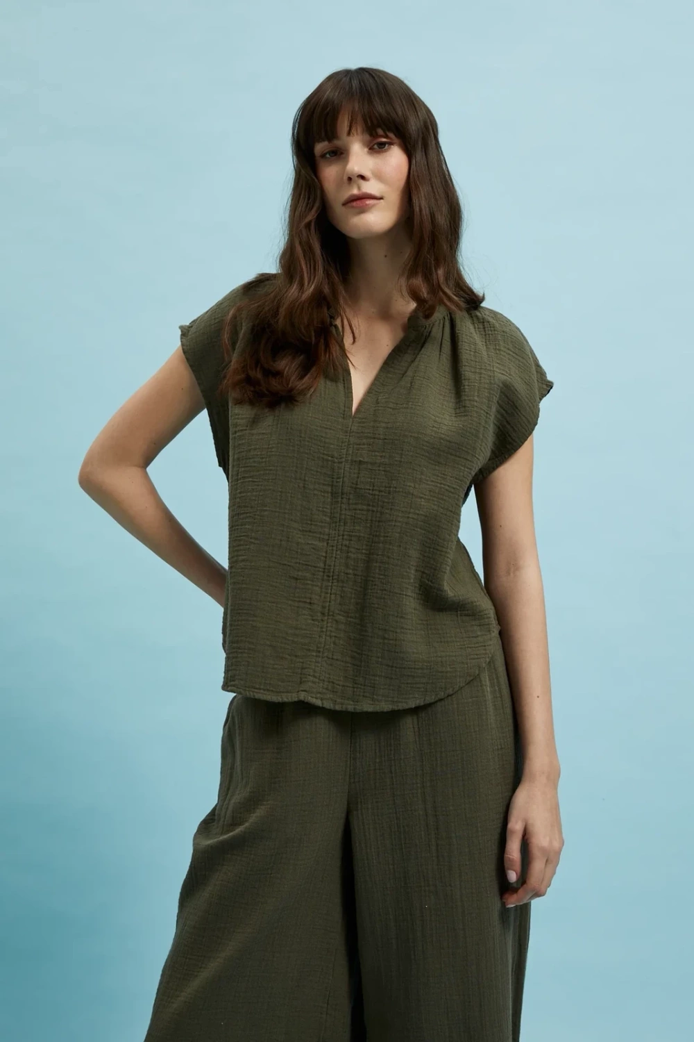 Marisse Women&#039;s Shirt L-Ko-4363 D.Olive