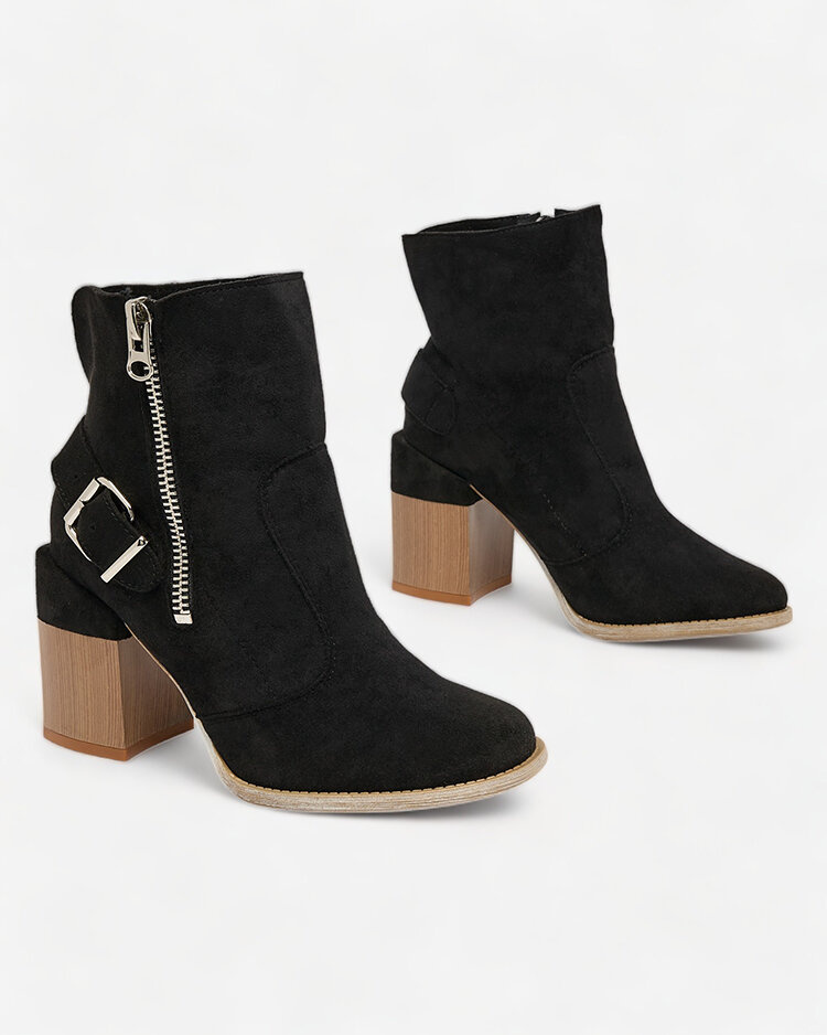 Resti Black eco-suede women&#039;s high stiletto boots Acimra