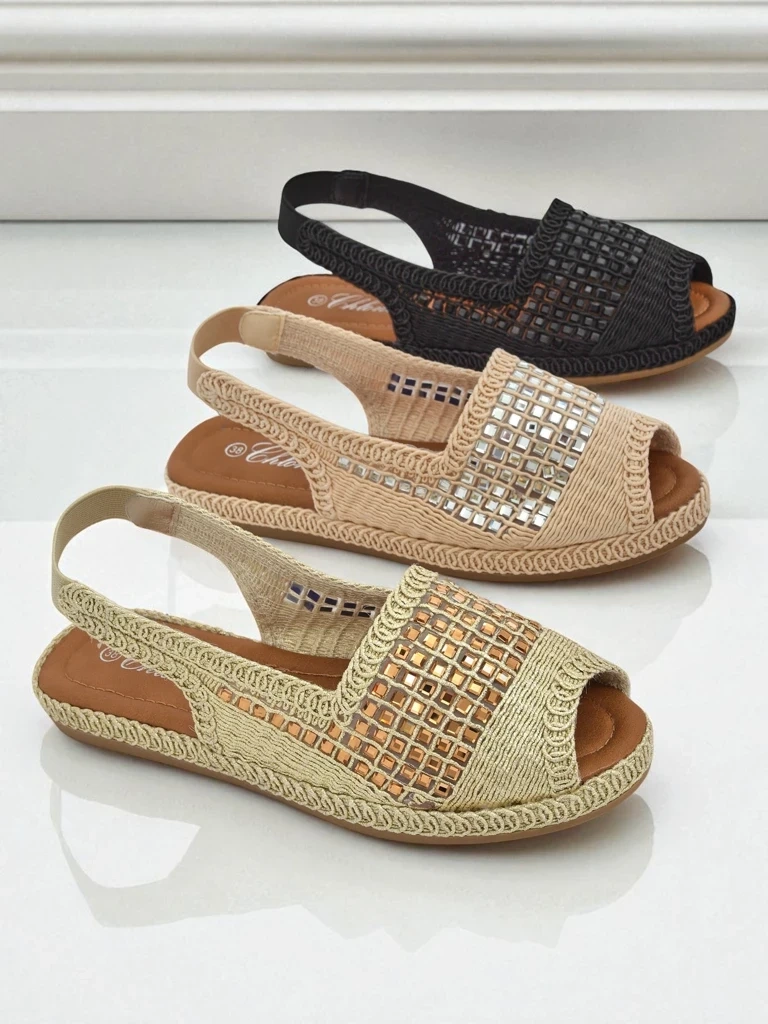 Resti Women's espadrille sandals with rhinestones Belle Sparkle