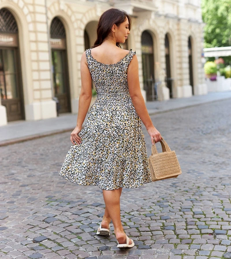 UR/CEO Yellow spaghetti strap dress Averno