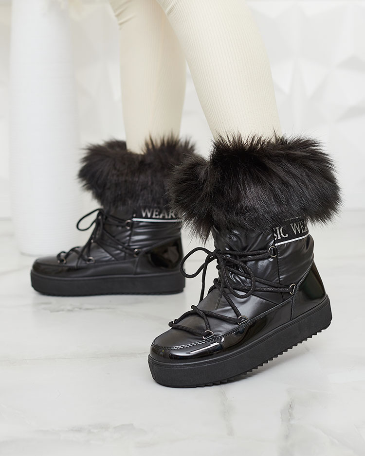 Resti Lace-up boots a'la snow boots with fur Heccti