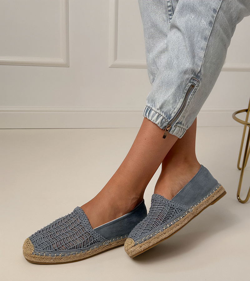 marka niezdefiniowana Espadrile albastre decupate pe platformă Plevis