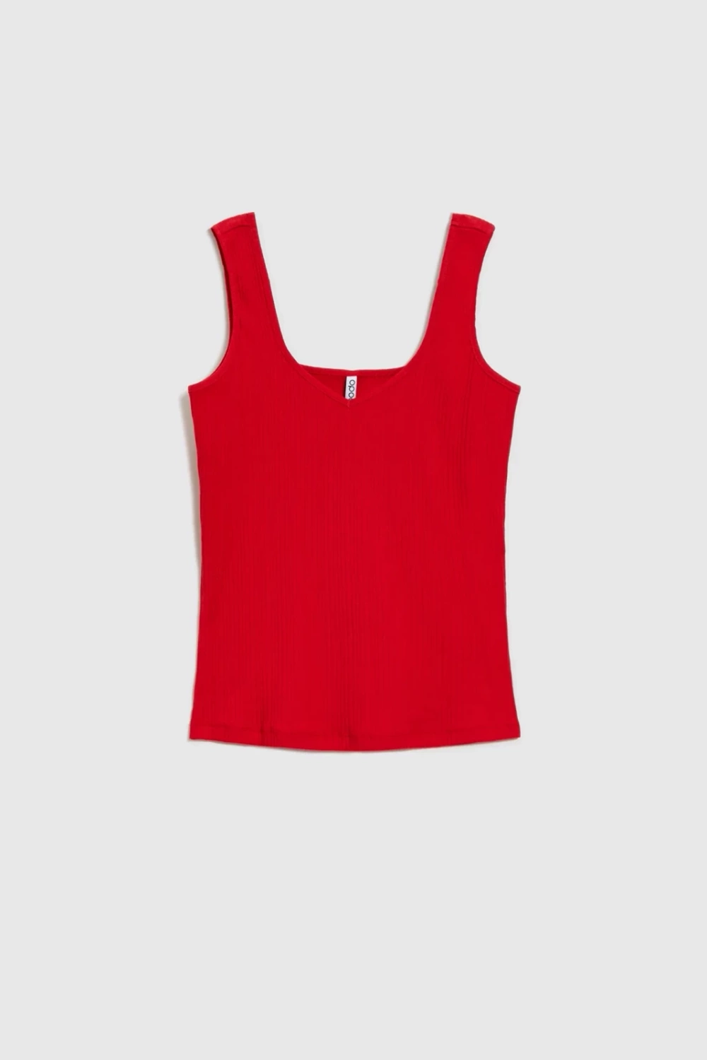 Marisse Red Ribbed Top
