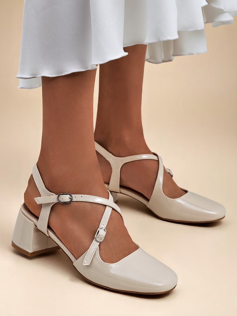 Resti Royal Fashion Womens Lolita Low-Heeled Pumps with Decorative Straps