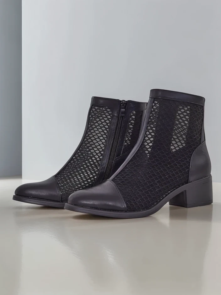 Resti Perforated Women&#039;s Low Heeled Ankle Boots Rowices
