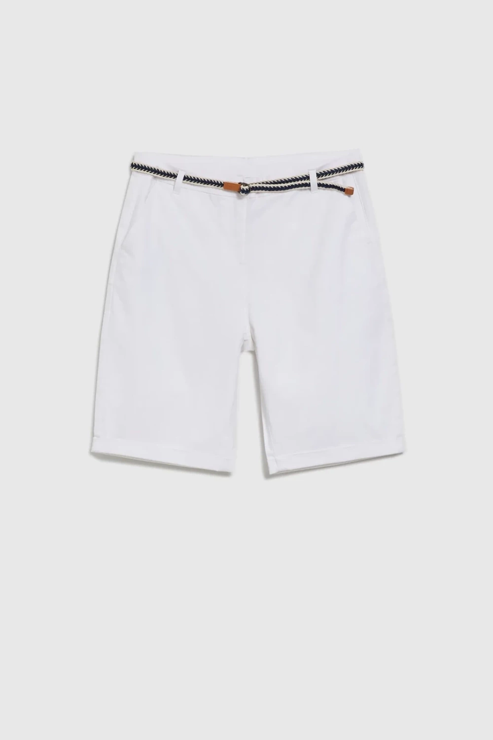 Marisse Cotton Shorts With A Belt, White