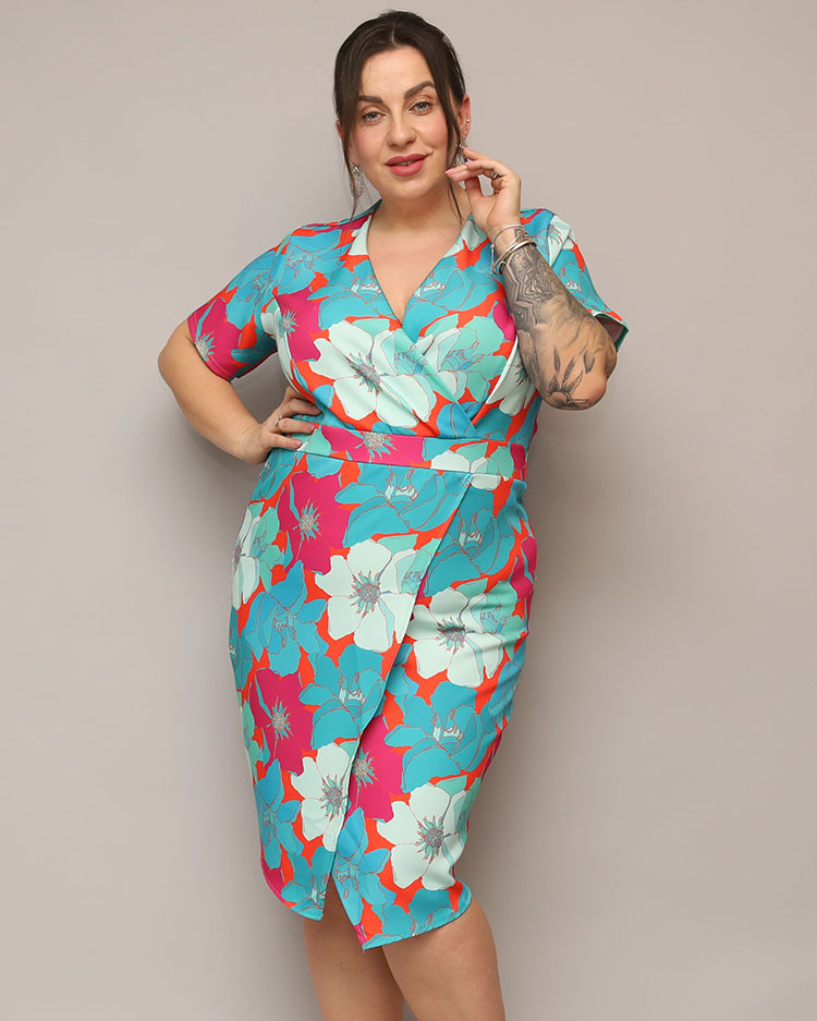 Resti Women's floral fabric dress PLUS SIZE