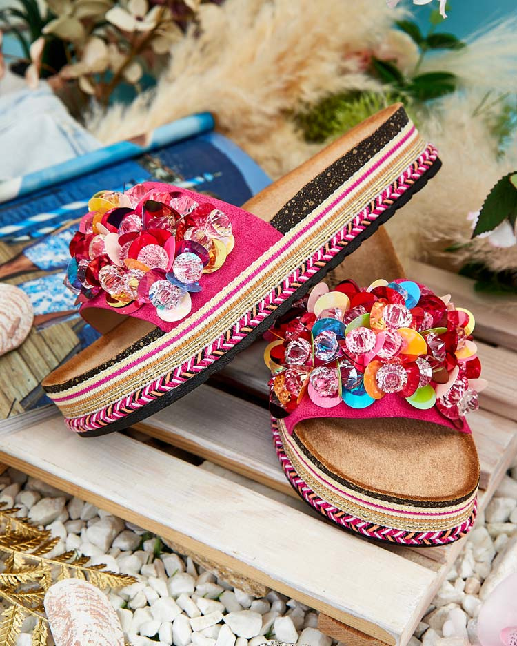 Resti Royalfashion dámske žabky s kamienkami