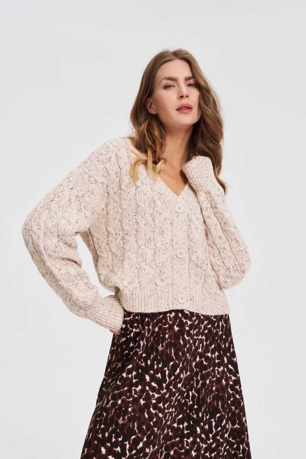 Marisse WOMEN'S SWEATER Z-SW-4802 L.BEIGE MEL