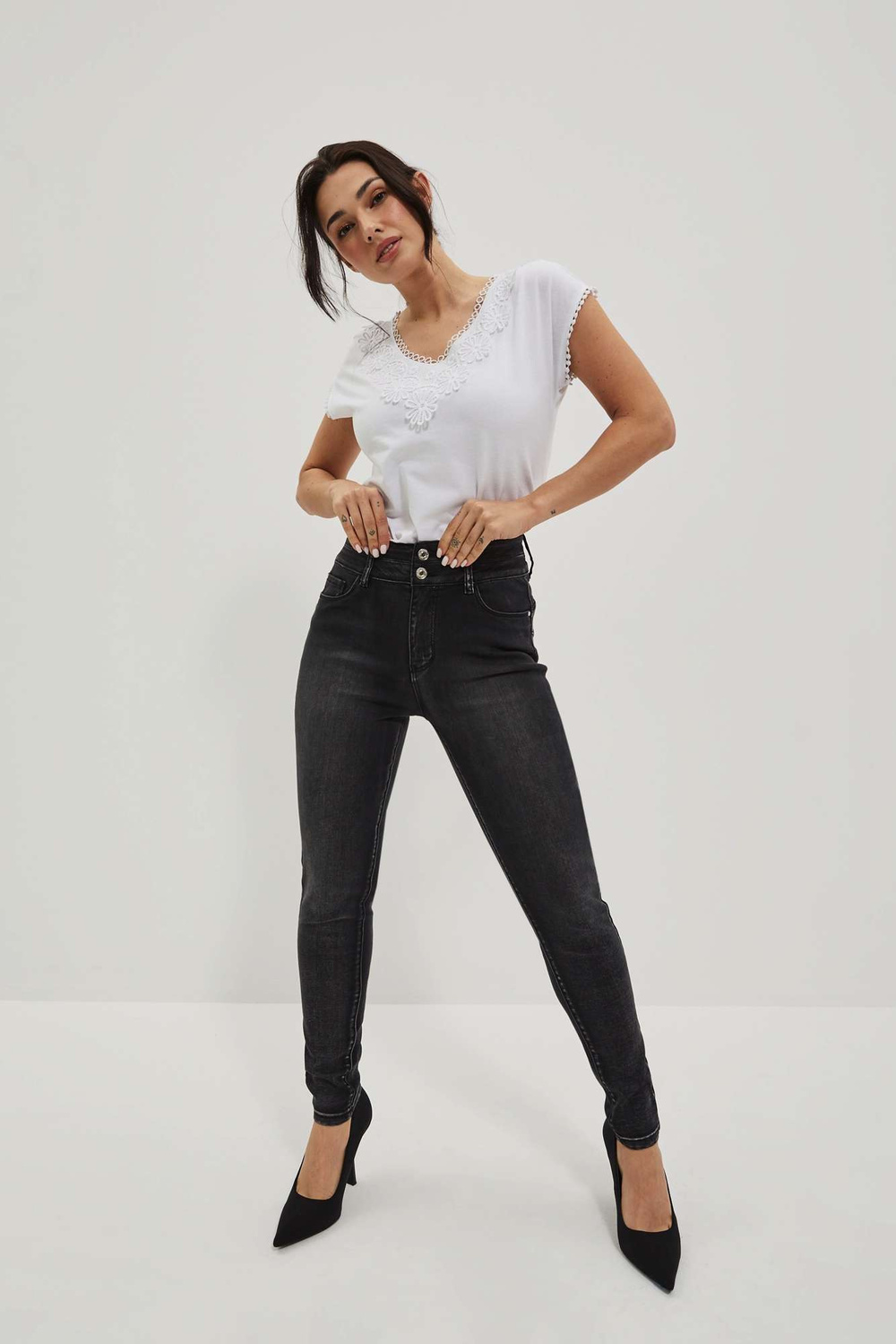 WOMEN'S JEANS L-JE-4021 GRAPHITE