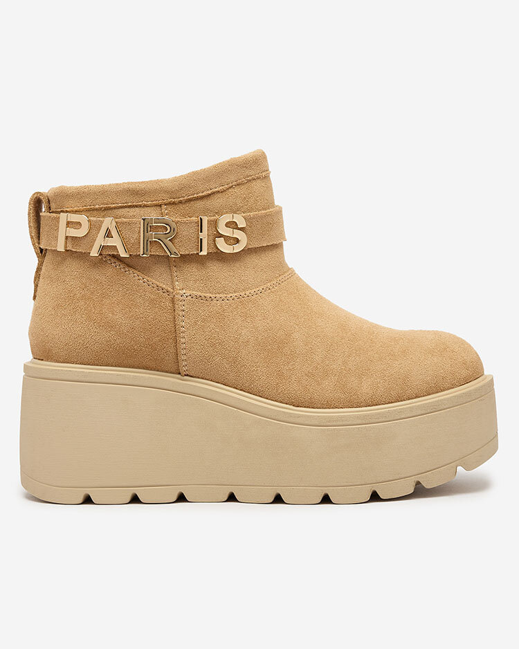 Resti Light brown women&#039;s shoes a&#039;la snow boots with ornament Parisela