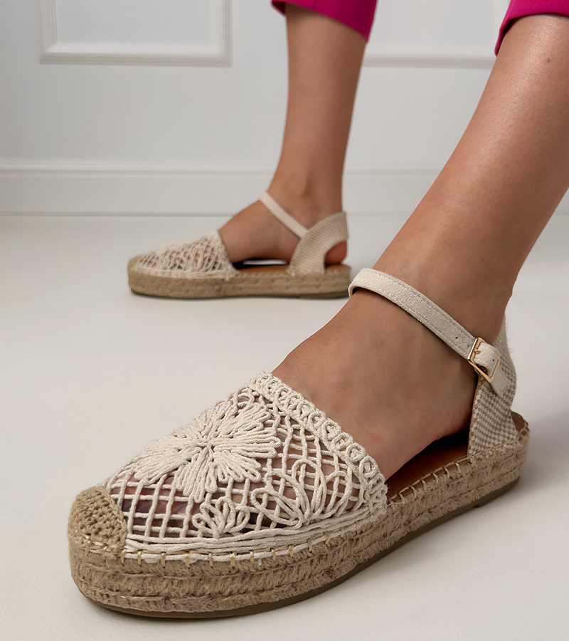 Gemre Sandale bej espadrile decupate Santos