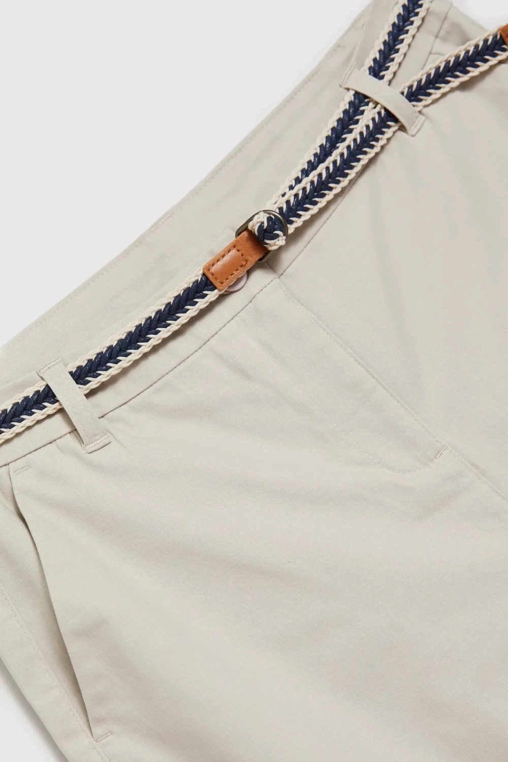 Marisse Beige Cotton Shorts With A Belt
