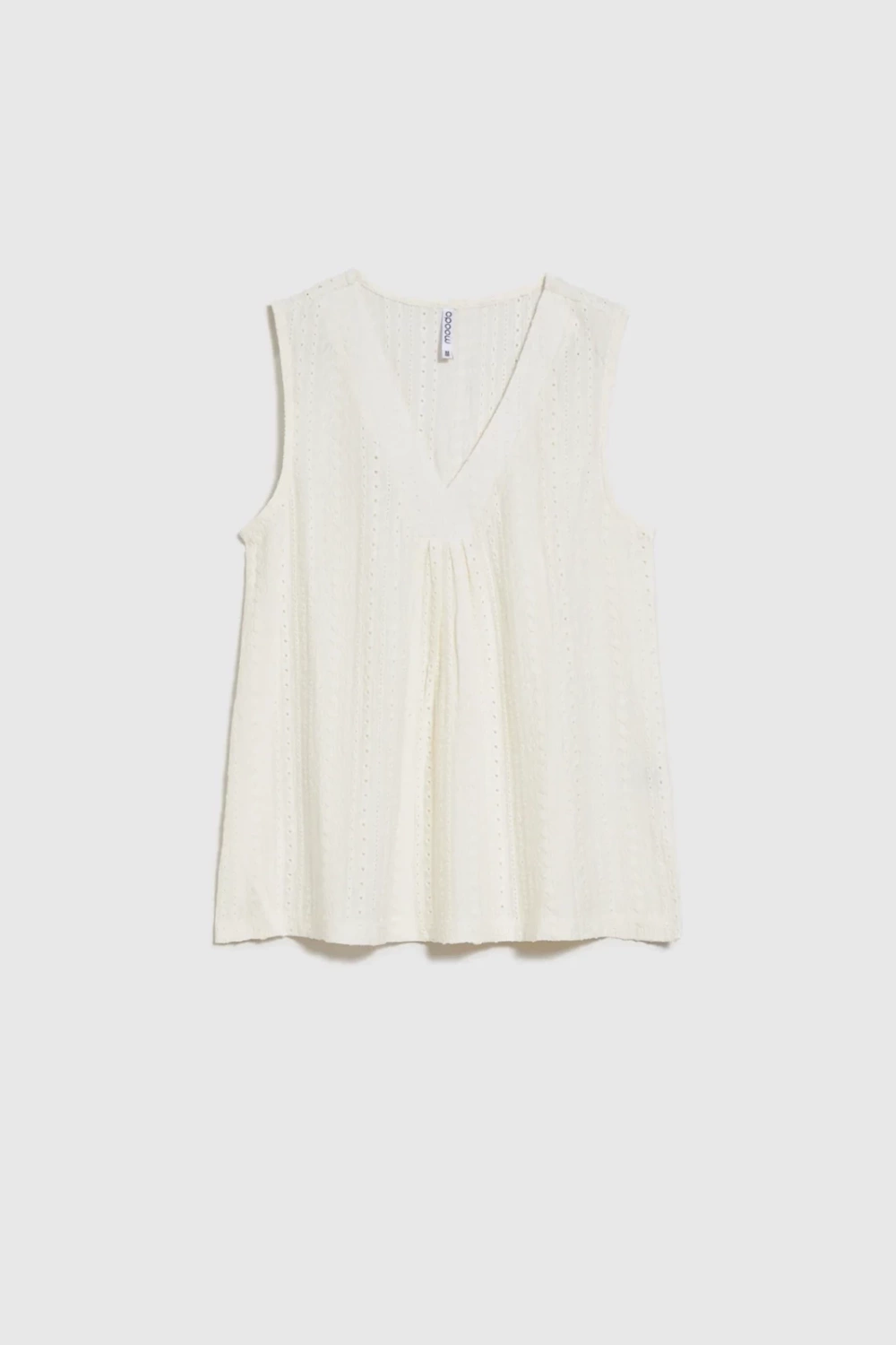 Marisse Ecru V-Neck Top