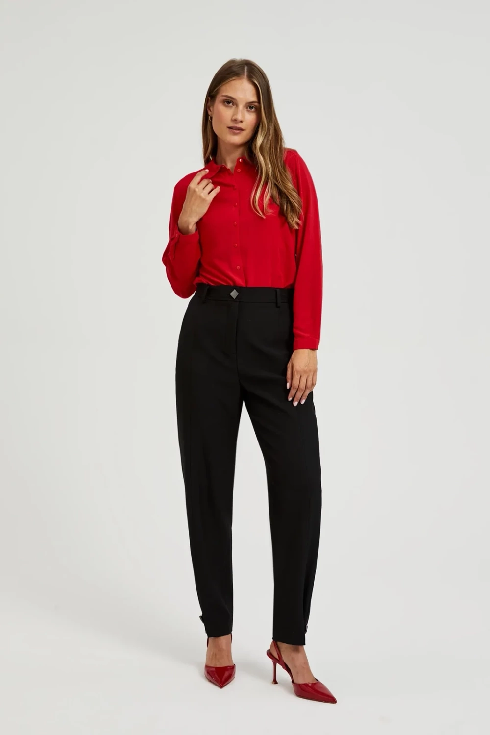 Marisse Women's Shirt L-Ko-4600 Red
