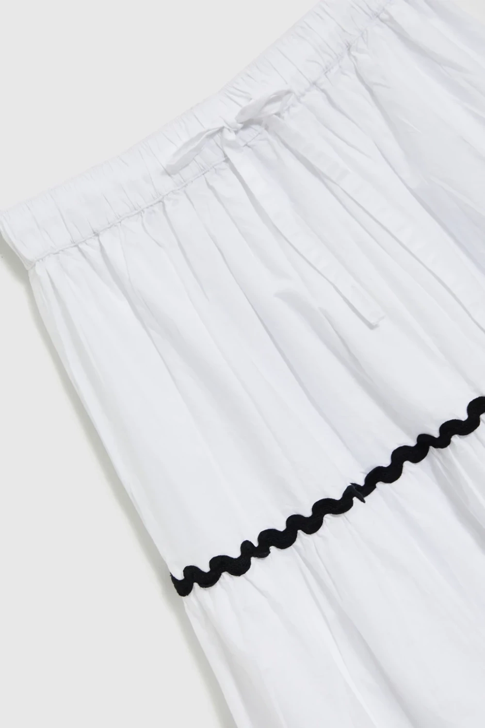 Marisse White Cotton Midi Skirt