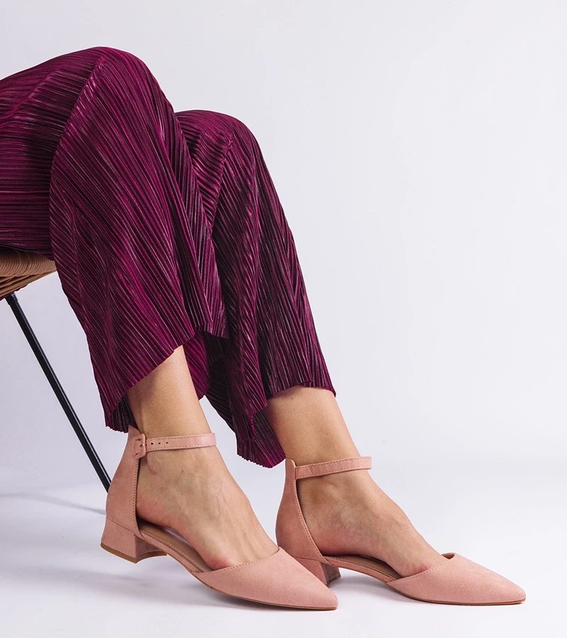 Gemre Pantofi roz Elison cu toc mic