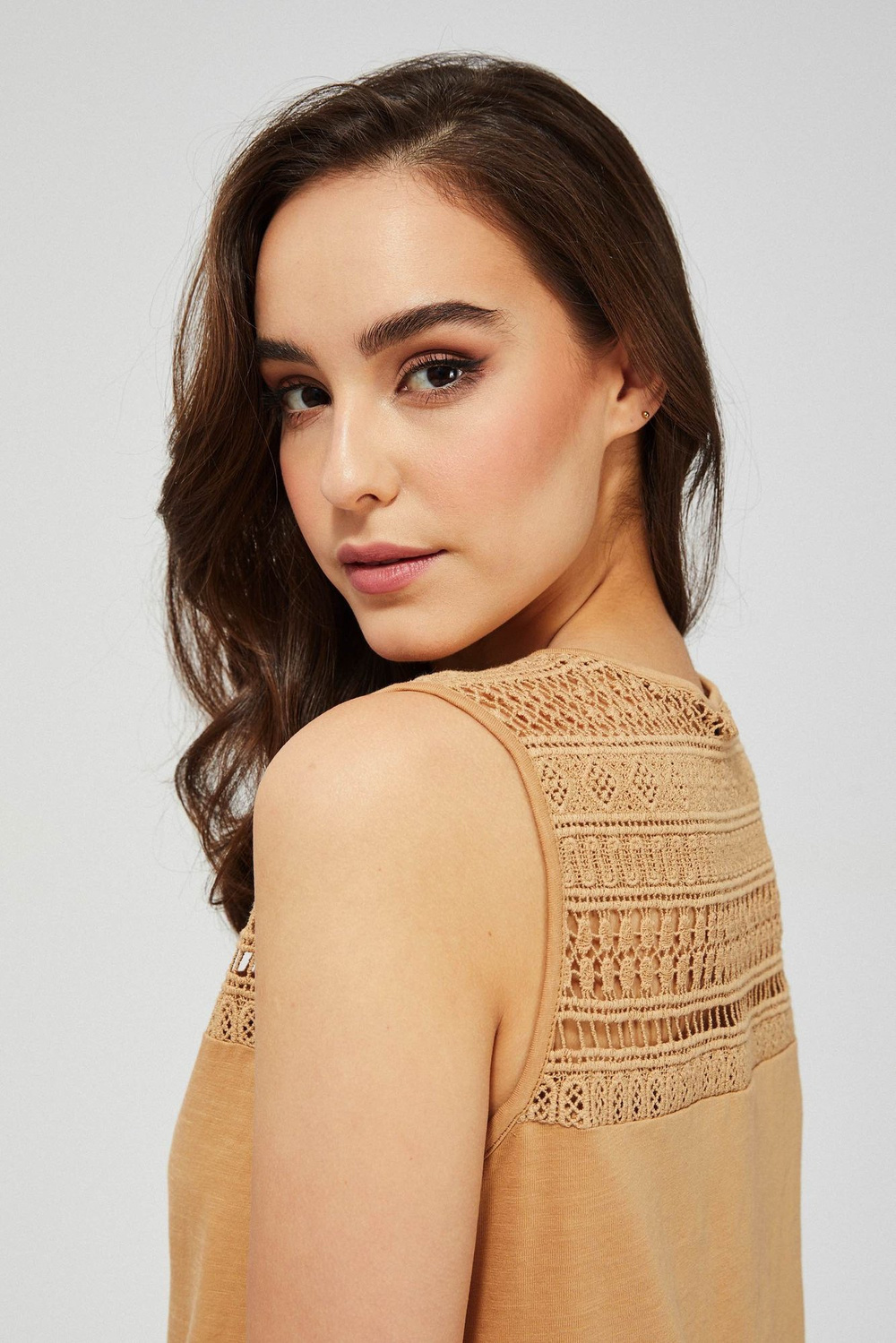 Marisse Top With Openwork Decoration L-Ts-3455 Golden Beige