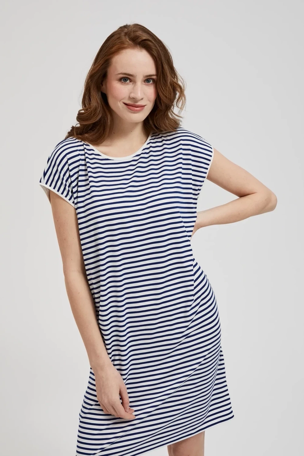 Marisse Women&#039;s Dress L-Su-4360 White_Navy