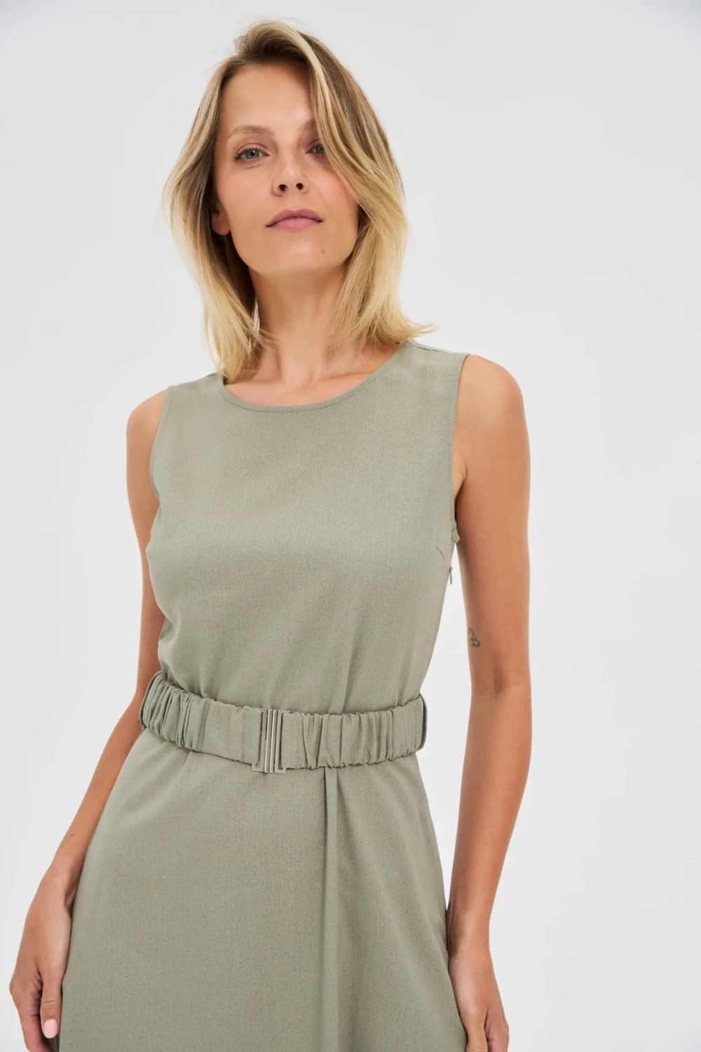 Marisse Olive Dress With Belt