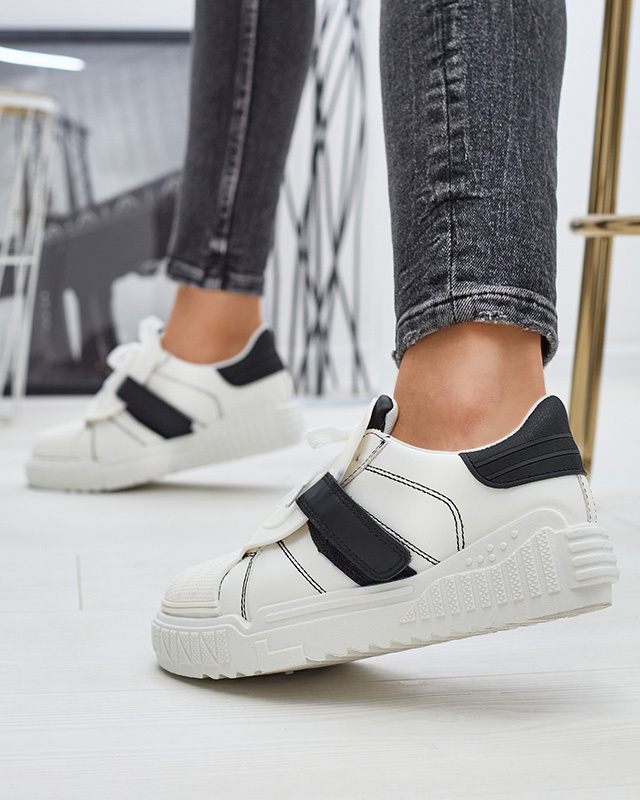 Resti Black and white women&#039;s sports shoes with rubber inserts Inika - Footwear