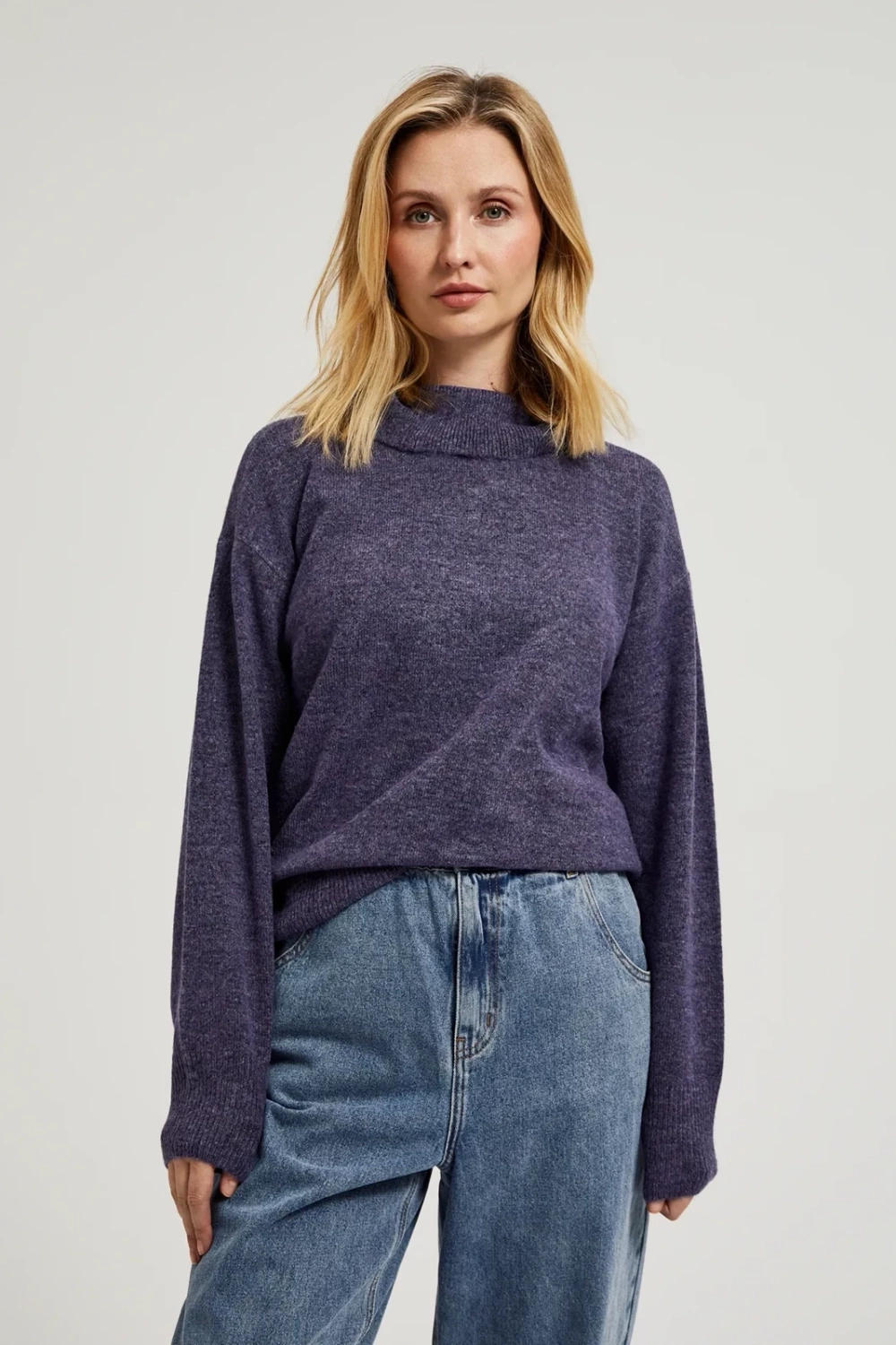 Marisse Women&#039;s Sweater Z-Sw-4511 D.Violet Mel