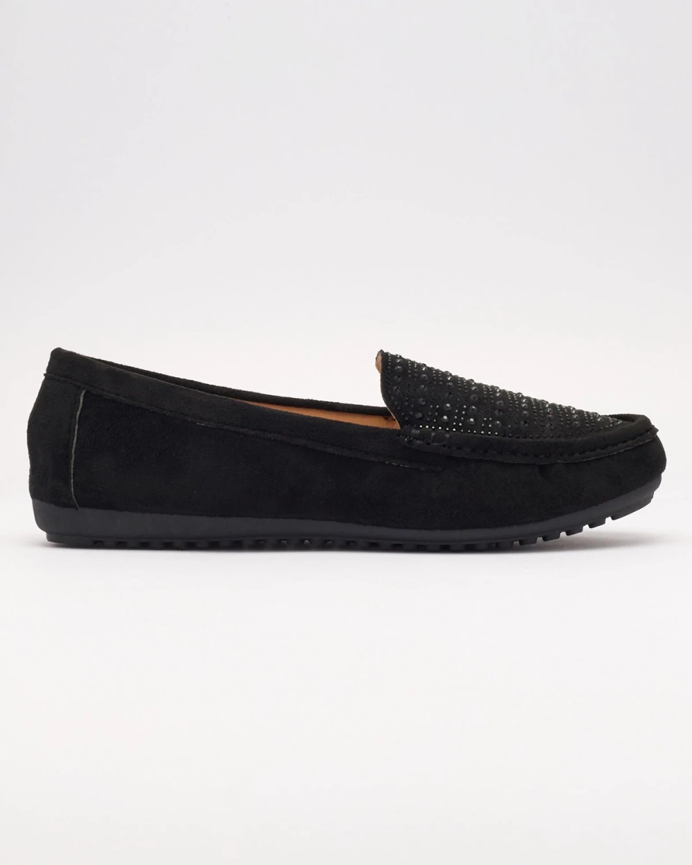 Resti Black women&#039;s moccasins with zircons Bretika - Footwear
