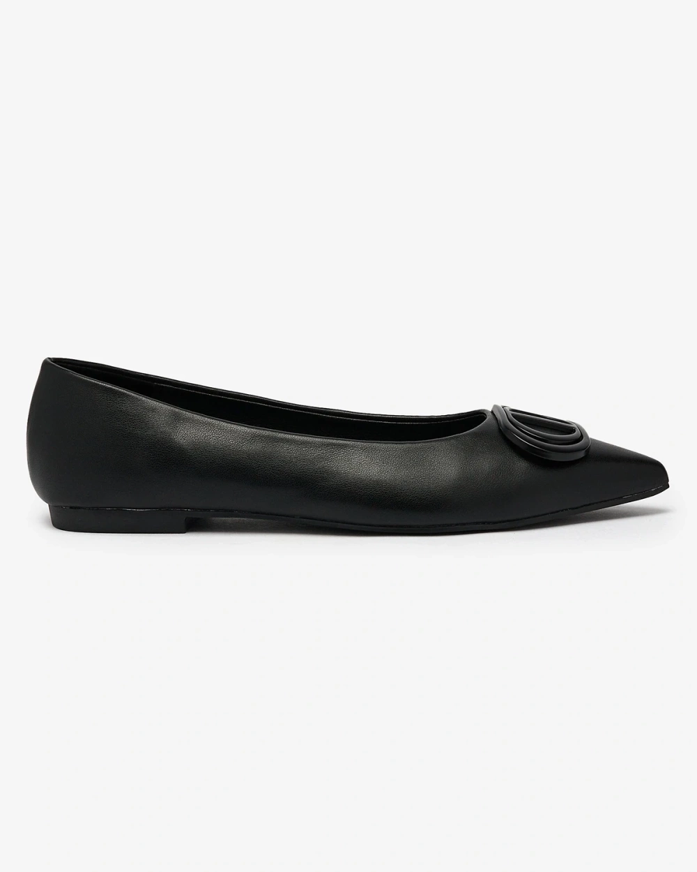Resti Black women&#039;s pointed-toe ballerinas with Manixy nose embellishment